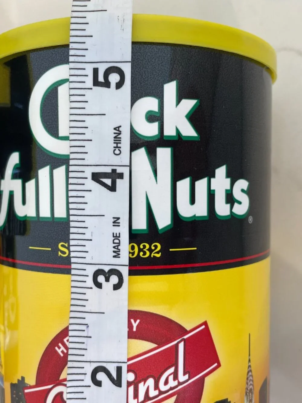 Set of 3 Empty Chock Full o' Nuts 10.2-11.3oz Tins NYC Skyline Storage Steel Can